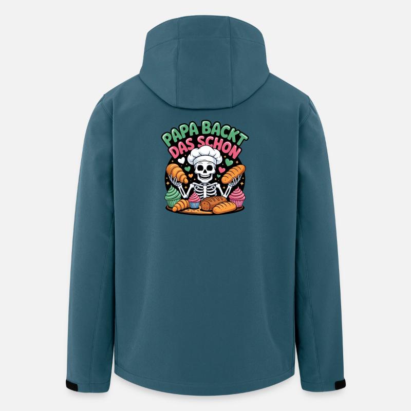 Papa Backt Das Schon Skelettkoch - Recycelte Männer Softshell-Jacke von Stanley/Stella - Dunkles Petrol