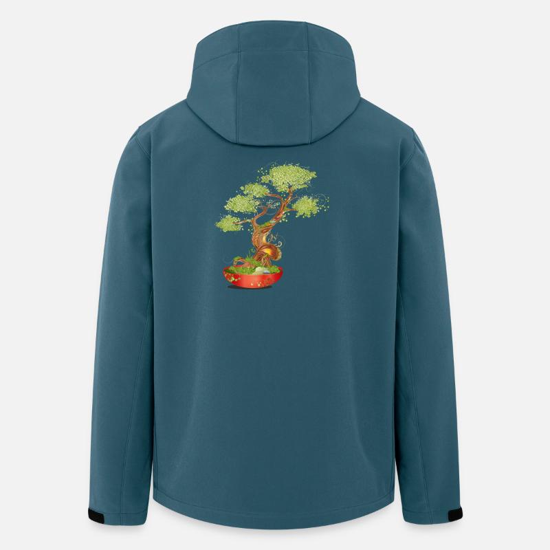Fantasievoller Bonsai mit leuchtenden Details - Recycelte Männer Softshell-Jacke von Stanley/Stella - Dunkles Petrol