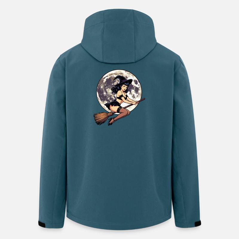 Hexe auf Besenstiel feststecken - Recycelte Männer Softshell-Jacke von Stanley/Stella - Dunkles Petrol