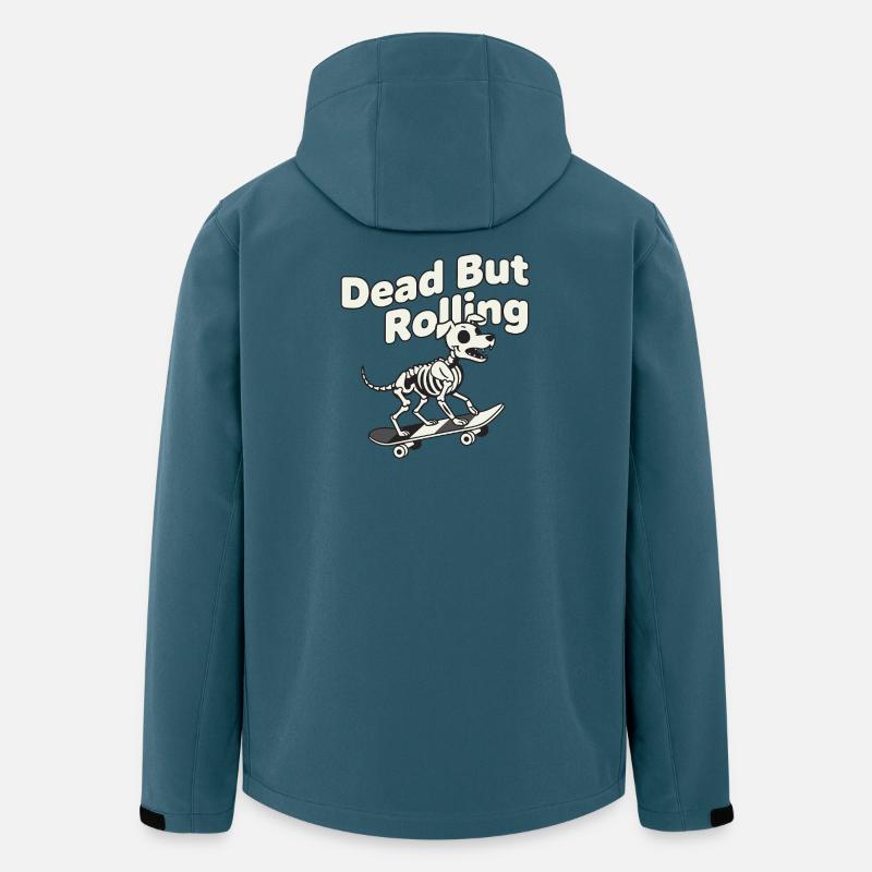 Skeletthund auf Skateboard - Recycelte Männer Softshell-Jacke von Stanley/Stella - Dunkles Petrol