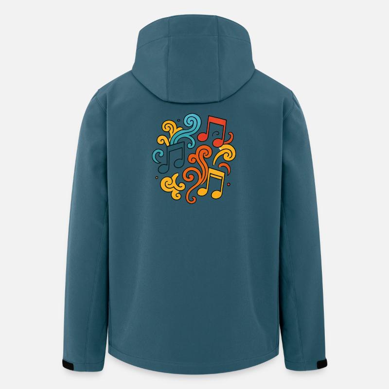 Bunte Musiknoten - Recycelte Männer Softshell-Jacke von Stanley/Stella - Dunkles Petrol