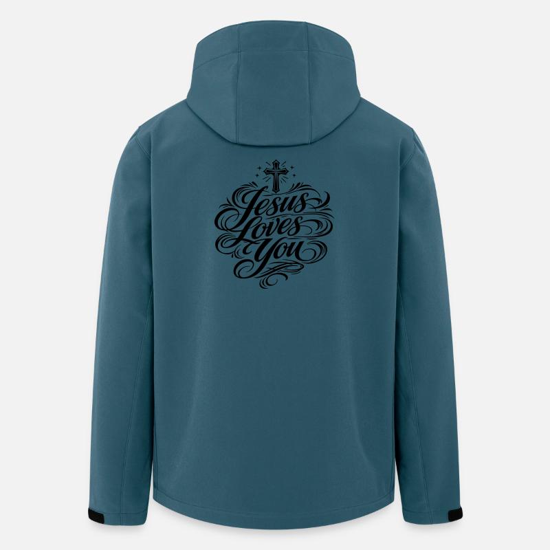 Jesus Liebt Dich Spruch - Recycelte Männer Softshell-Jacke von Stanley/Stella - Dunkles Petrol