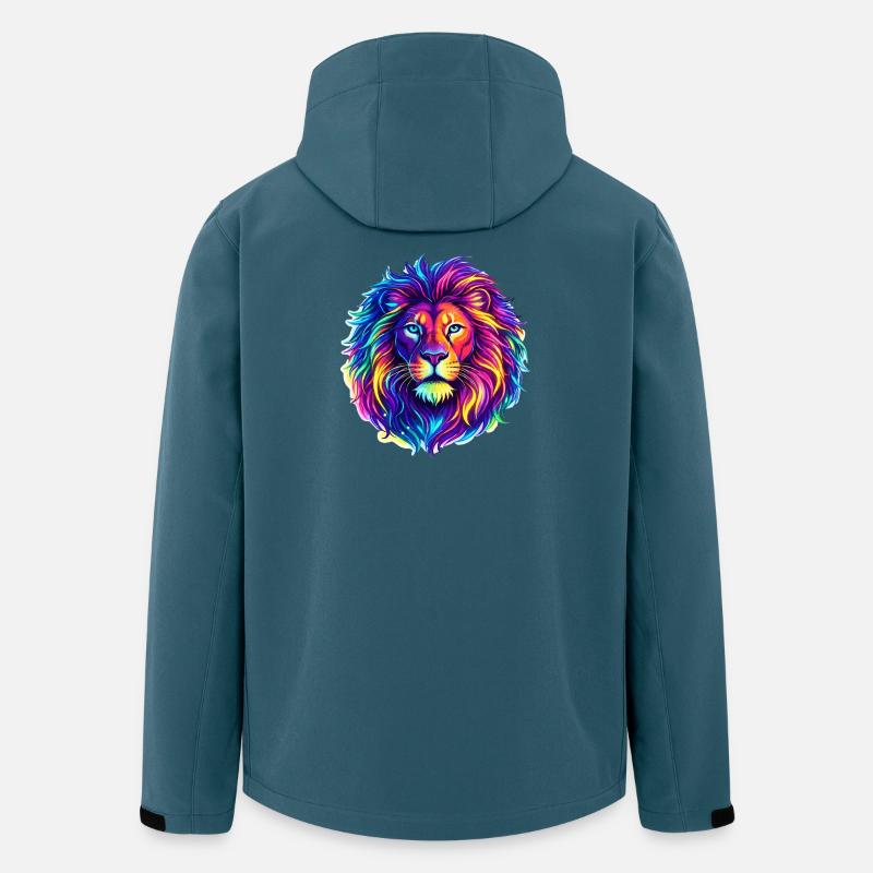 Löwe Neon Animal - Recycelte Männer Softshell-Jacke von Stanley/Stella - Dunkles Petrol