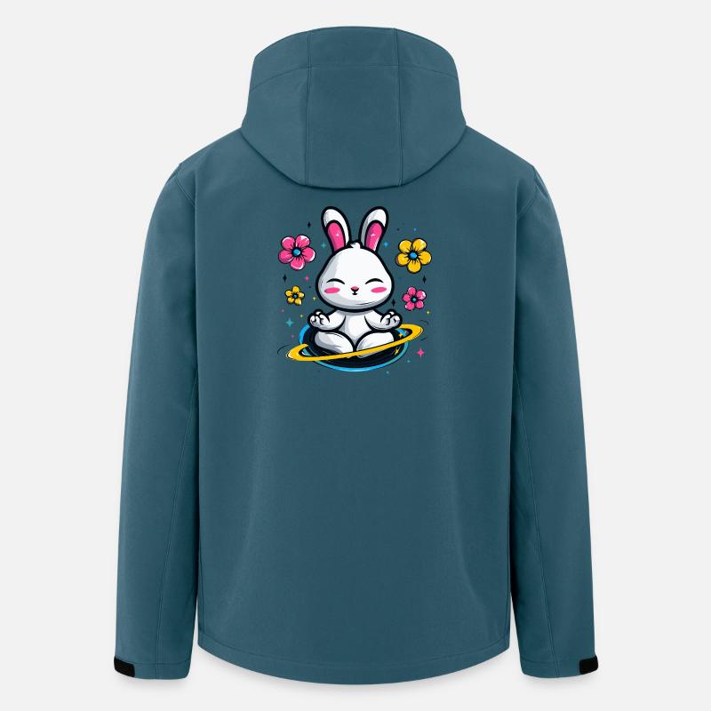 Moon Bunny in the Flower Circle - Men’s Recycled Softshell Jacket by Stanley/Stella - stargazer