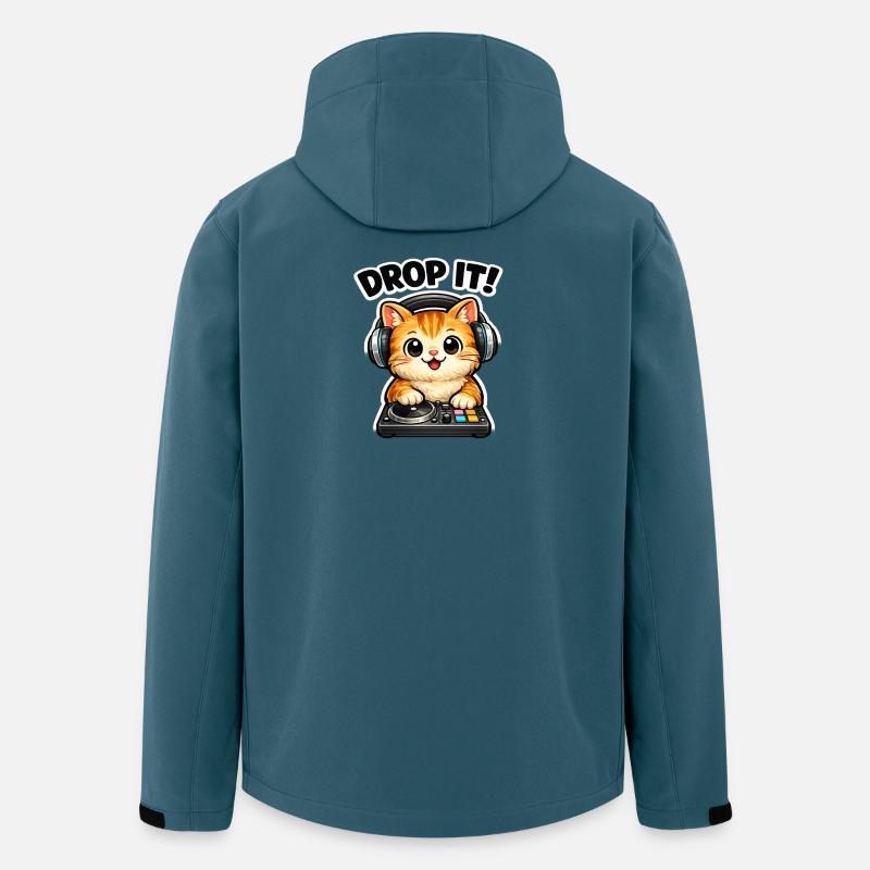 Drop It DJ-Katze - Recycelte Männer Softshell-Jacke von Stanley/Stella - Dunkles Petrol