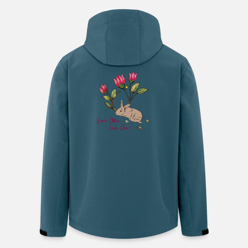Osterhase mit Tulpen - Recycelte Männer Softshell-Jacke von Stanley/Stella - Dunkles Petrol