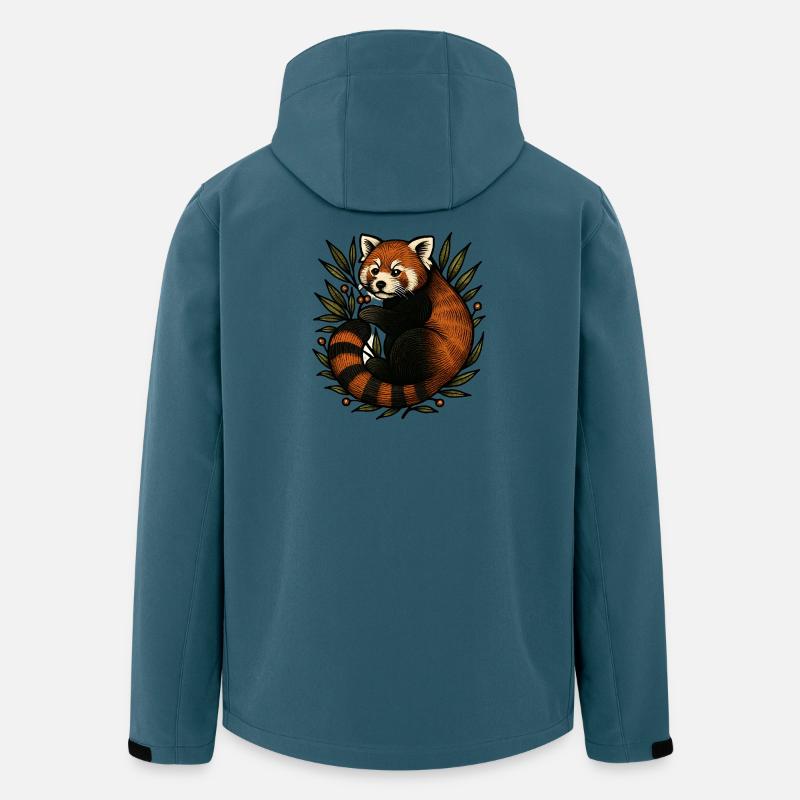 Roter Panda im Blattwerk - Recycelte Männer Softshell-Jacke von Stanley/Stella - Dunkles Petrol