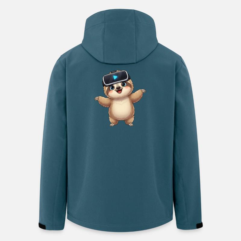 Fauler Faultier Virtual Reality Gamer Zocker - Recycelte Männer Softshell-Jacke von Stanley/Stella - Dunkles Petrol