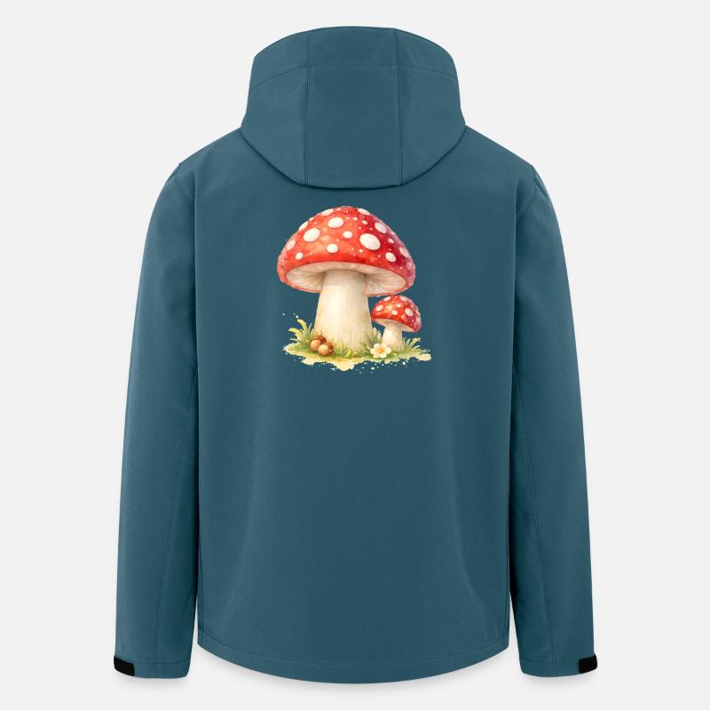 Toadstool Illustration Red Mushroom Nature Motif - Men’s Recycled Softshell Jacket by Stanley/Stella - stargazer
