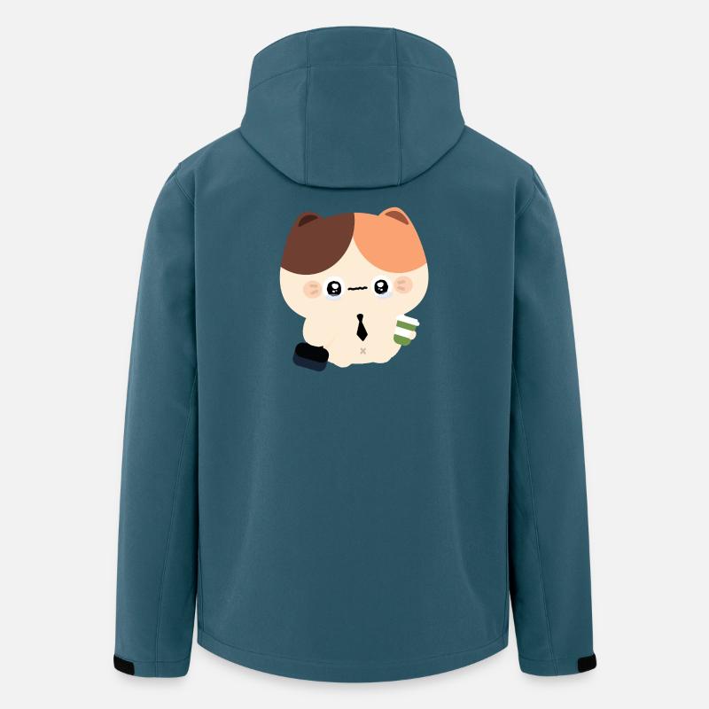 Kawaii Crying Cat with Coffee - Men’s Recycled Softshell Jacket by Stanley/Stella - stargazer