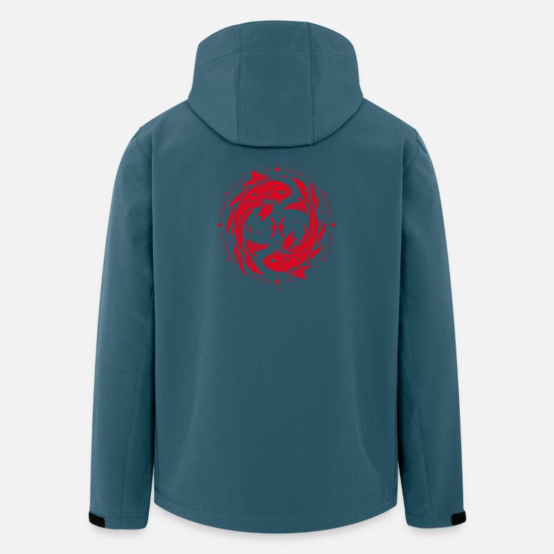 Fische Symbol – Sanft & Modern - Recycelte Männer Softshell-Jacke von Stanley/Stella - Dunkles Petrol