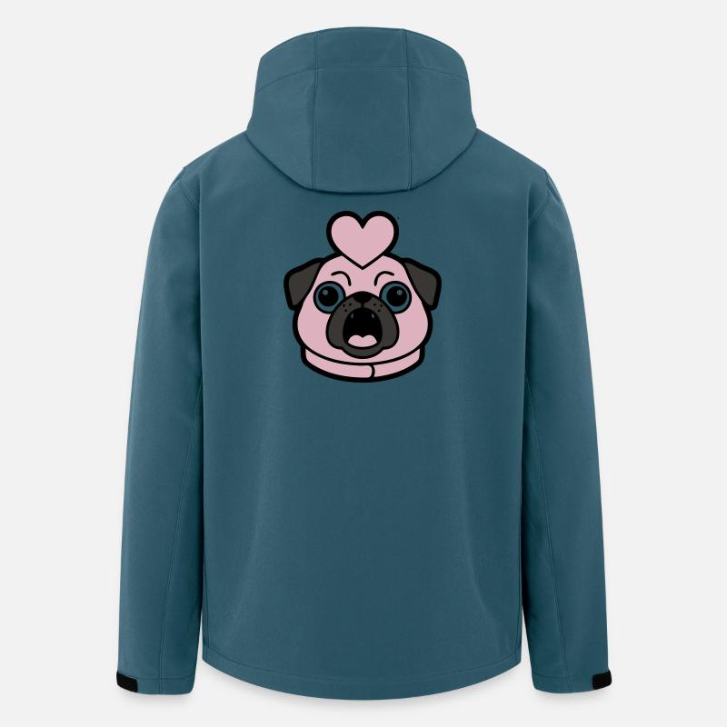 Pug Dog Heart Love Bark - Men’s Recycled Softshell Jacket by Stanley/Stella - stargazer