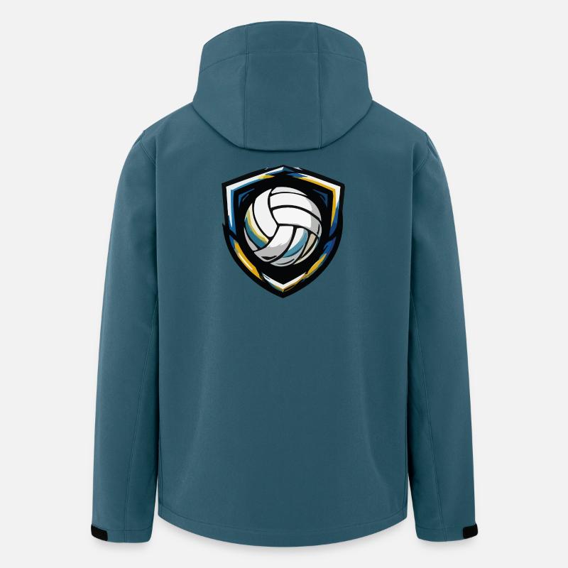 Volleyball Schild Emblem - Recycelte Männer Softshell-Jacke von Stanley/Stella - Dunkles Petrol