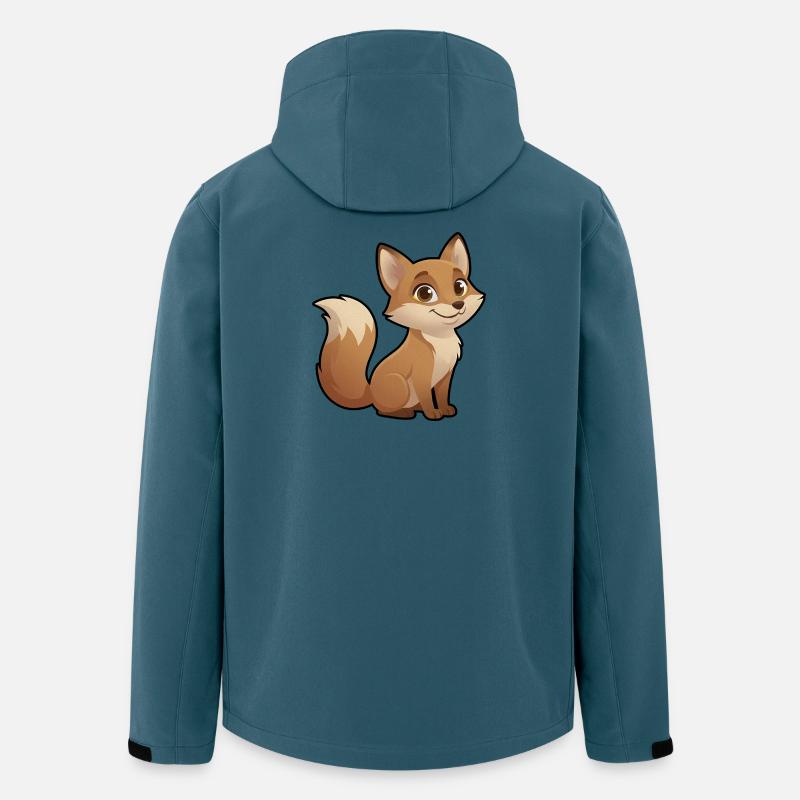 Renard cartoon chaleureux - Veste softshell homme en polyester recyclé Stanley/Stella - bleu pétrole foncé