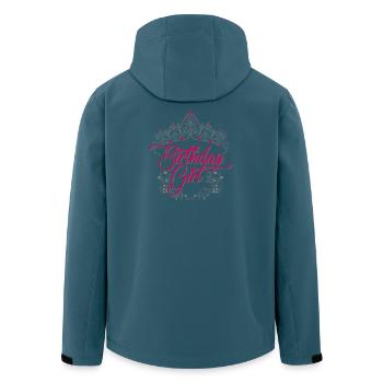 Écriture de tiare de la fille d’anniversaire - Veste softshell homme en polyester recyclé Stanley/Stella - bleu pétrole foncé - Dos - AI Model Male 185 light (185cm)