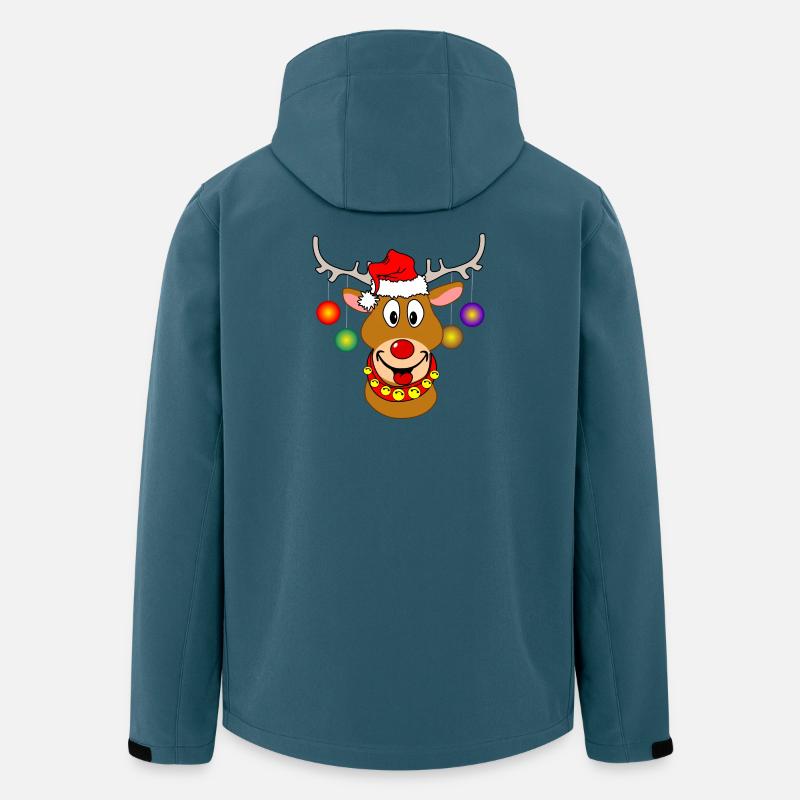 Frohe Weihnachten Rudolf Rentier-Weihnachtskugeln - Recycelte Männer Softshell-Jacke von Stanley/Stella - Dunkles Petrol