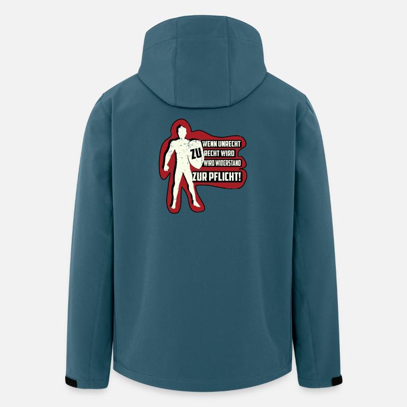 QUAND L’INJUSTICE DEVIENT JUSTE - Veste softshell homme en polyester recyclé Stanley/Stella - bleu pétrole foncé