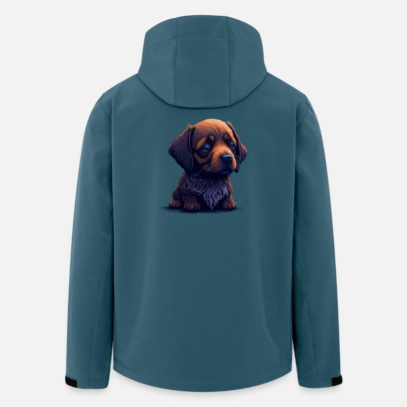 Teckel dans le style numérique - Veste softshell homme en polyester recyclé Stanley/Stella - bleu pétrole foncé