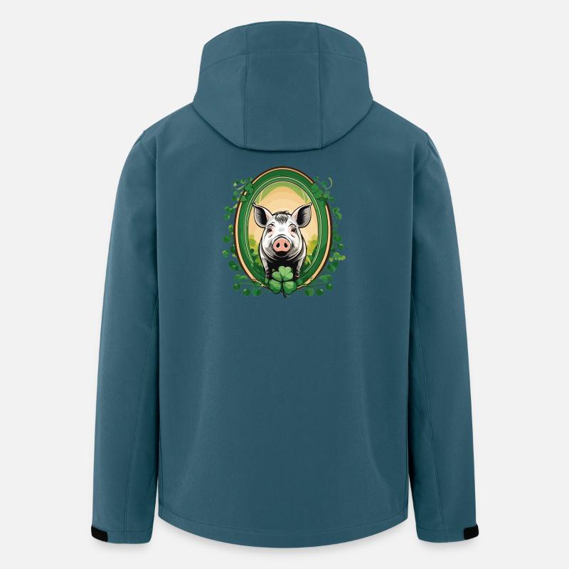 Glücksschweinchen - Recycelte Männer Softshell-Jacke von Stanley/Stella - Dunkles Petrol