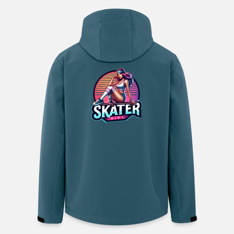 Retro Skate Mädchen Illustration - Recycelte Männer Softshell-Jacke von Stanley/Stella - Dunkles Petrol