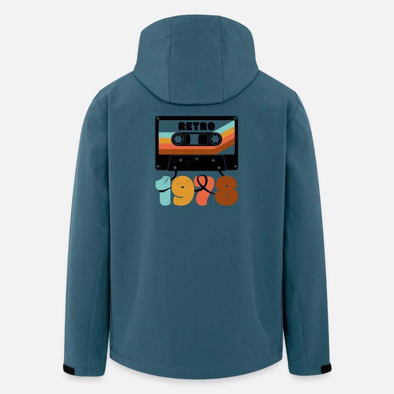 1978 Cassette de musique rétro - Veste softshell homme en polyester recyclé Stanley/Stella - bleu pétrole foncé