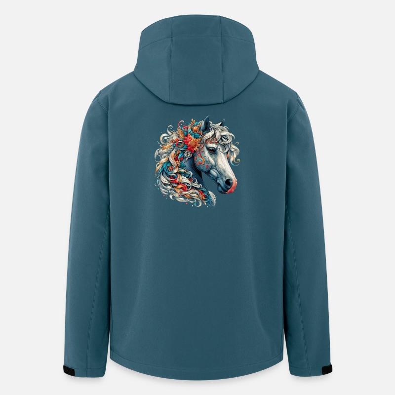 Cheval - Veste softshell homme en polyester recyclé Stanley/Stella - bleu pétrole foncé