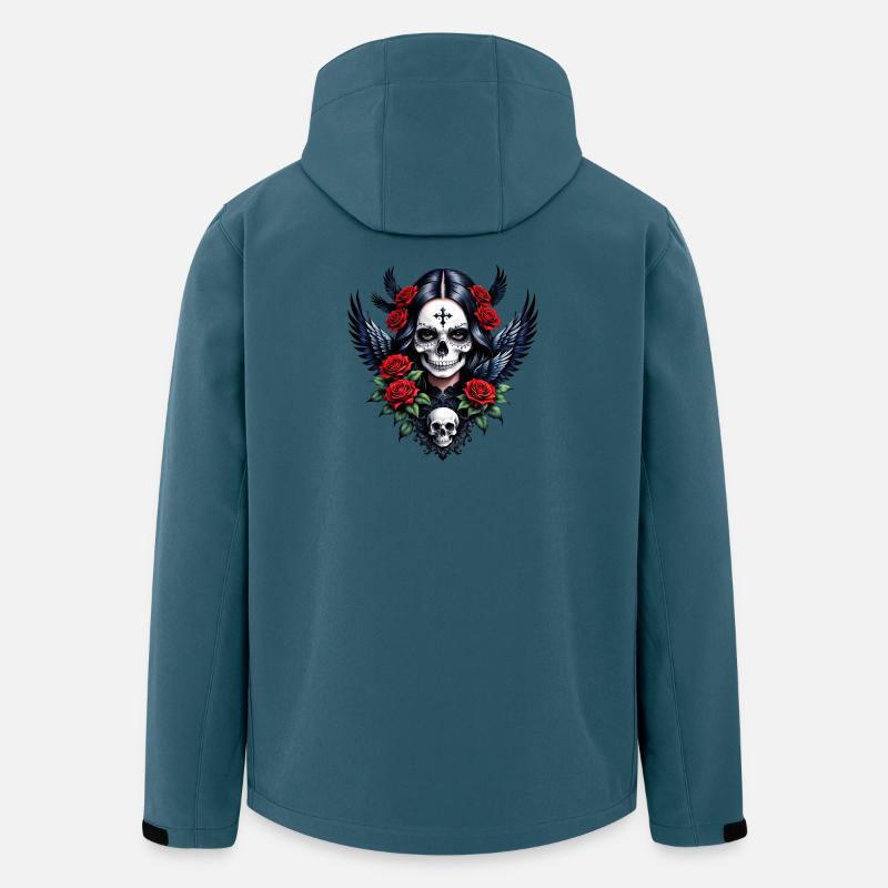 Sugar Skull Engel mit Rosen. - Recycelte Männer Softshell-Jacke von Stanley/Stella - Dunkles Petrol