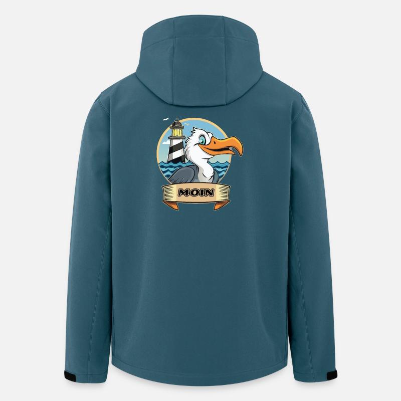 Moin -Möve mit Leuchtturm - Recycelte Männer Softshell-Jacke von Stanley/Stella - Dunkles Petrol