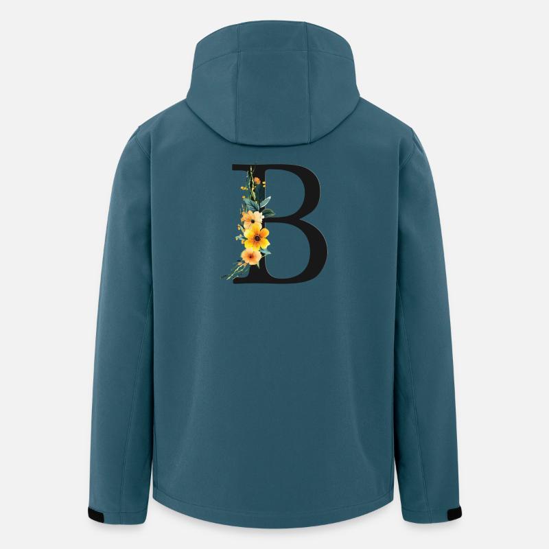 B Monogramm, Floral, personalisierbar - Recycelte Männer Softshell-Jacke von Stanley/Stella - Dunkles Petrol