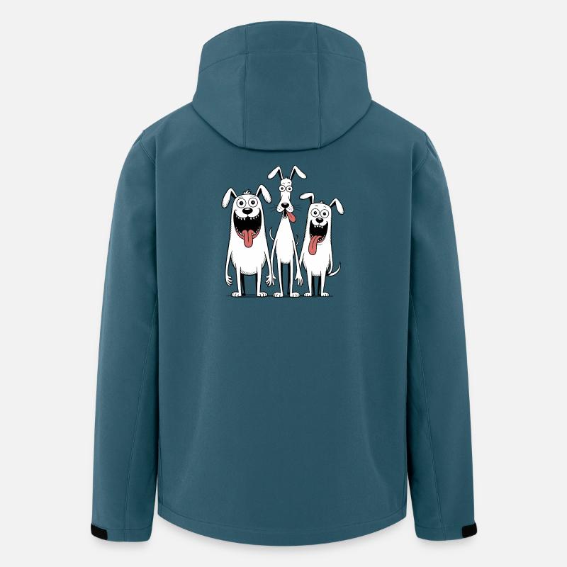 Funny Three Dogs Cartoon - Men’s Recycled Softshell Jacket by Stanley/Stella - stargazer