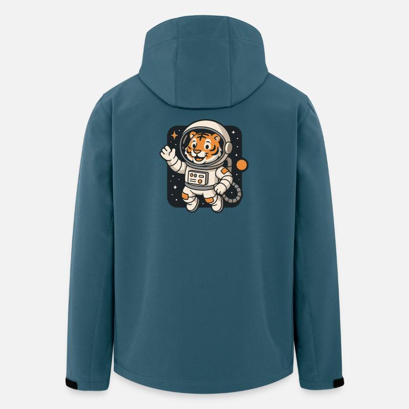 Abenteuerlicher Astronauten-Tiger - Recycelte Männer Softshell-Jacke von Stanley/Stella - Dunkles Petrol