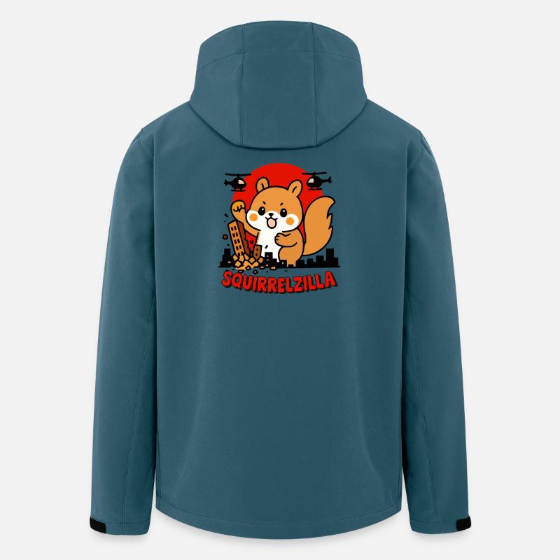 Squirrelzilla Urbanes Abenteuer - Recycelte Männer Softshell-Jacke von Stanley/Stella - Dunkles Petrol