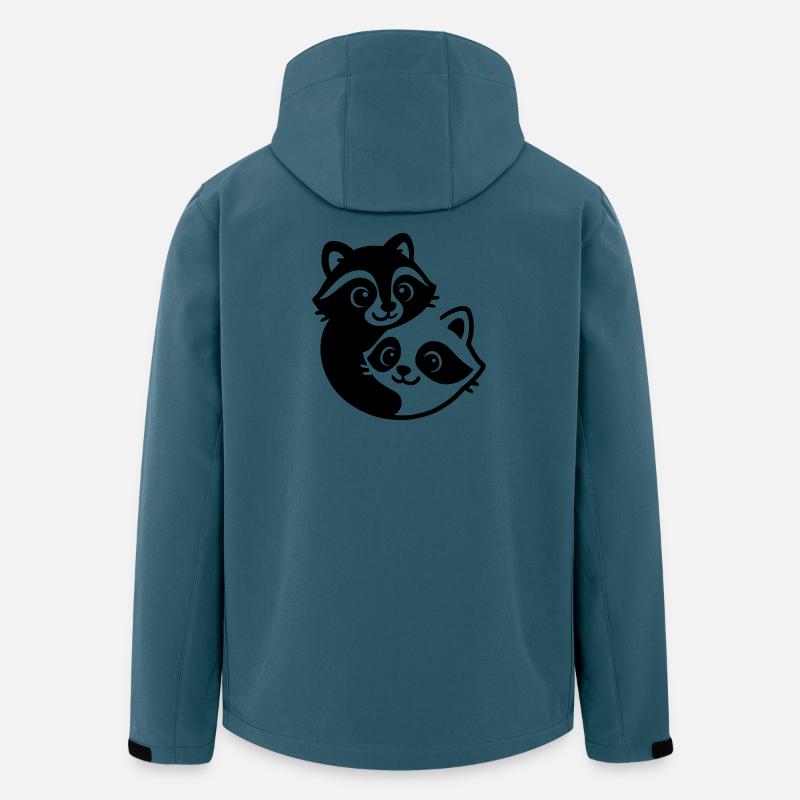 Ying Yang Dachs Pärchen - Recycelte Männer Softshell-Jacke von Stanley/Stella - Dunkles Petrol