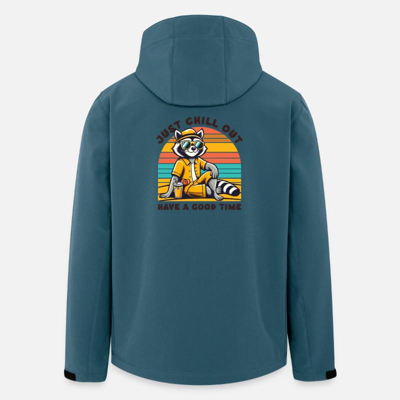 Chilliger Waschbär - Sommer Retro Beach Vibes - Recycelte Männer Softshell-Jacke von Stanley/Stella - Dunkles Petrol