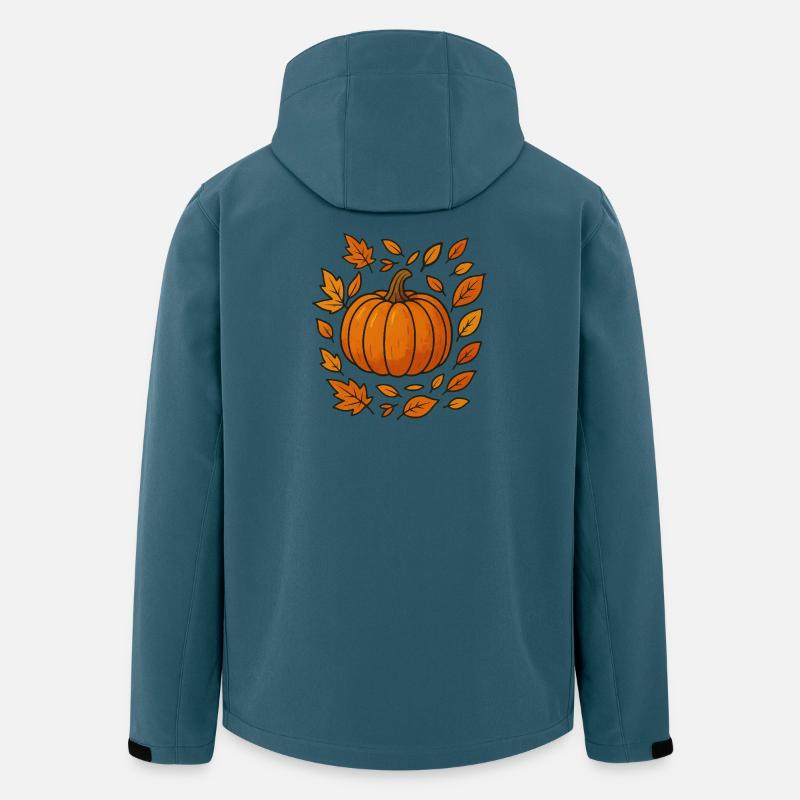 Herbstlicher Kürbiskranz - Recycelte Männer Softshell-Jacke von Stanley/Stella - Dunkles Petrol
