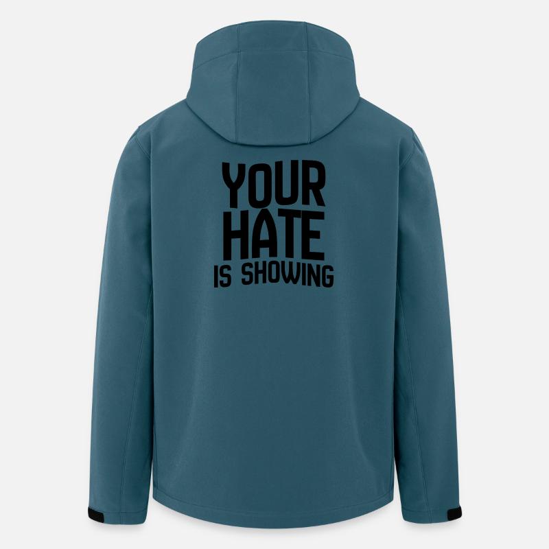 Your Hate Is Showing – Mutiges Anti-Hass-Statement - Recycelte Männer Softshell-Jacke von Stanley/Stella - Dunkles Petrol