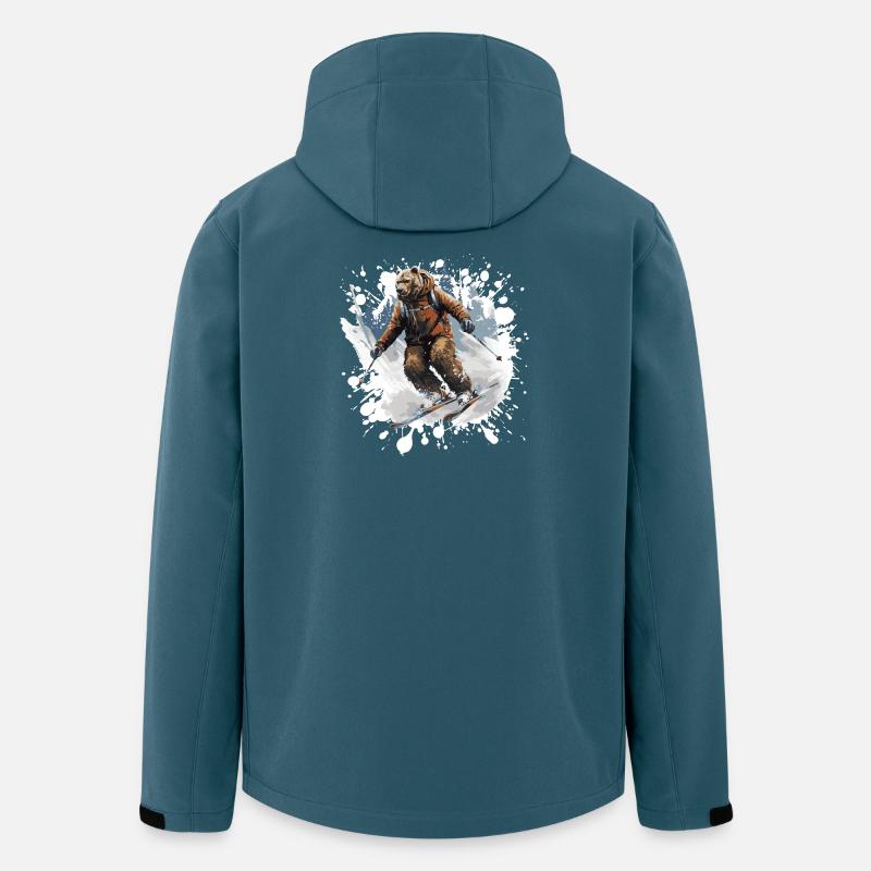Bear Ski Skiing - Men’s Recycled Softshell Jacket by Stanley/Stella - stargazer