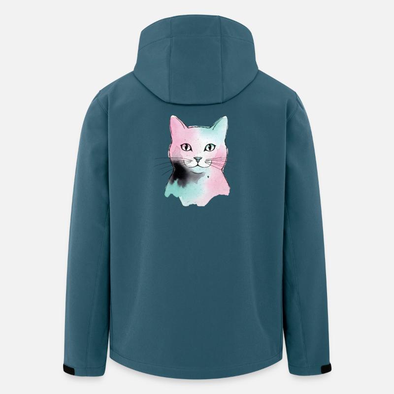 Pastellkatze Wasserfarben - Recycelte Männer Softshell-Jacke von Stanley/Stella - Dunkles Petrol