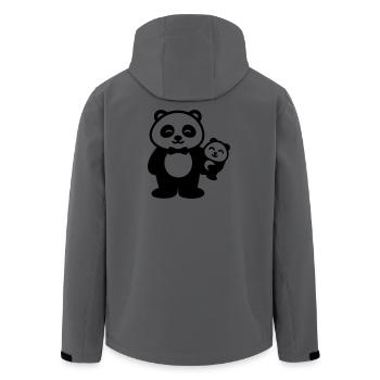 Panda Vater Baby Geschenk Familie - Recycelte Männer Softshell-Jacke von Stanley/Stella - Dunkles Petrol - Hinten - AI Model Male 185 light (185cm)