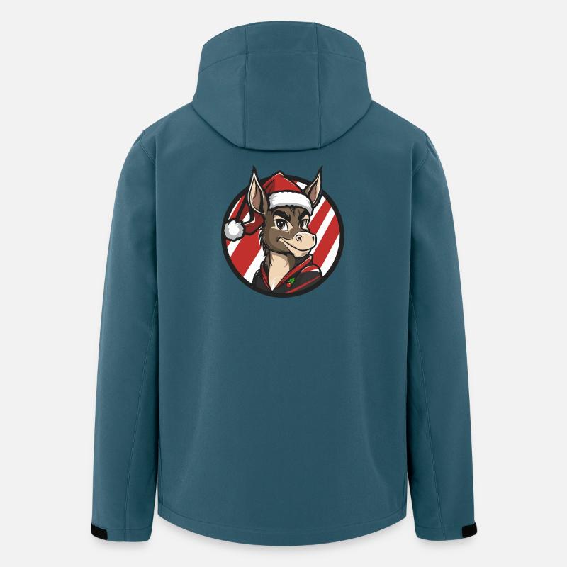 Santas Esel Motiv - Recycelte Männer Softshell-Jacke von Stanley/Stella - Dunkles Petrol