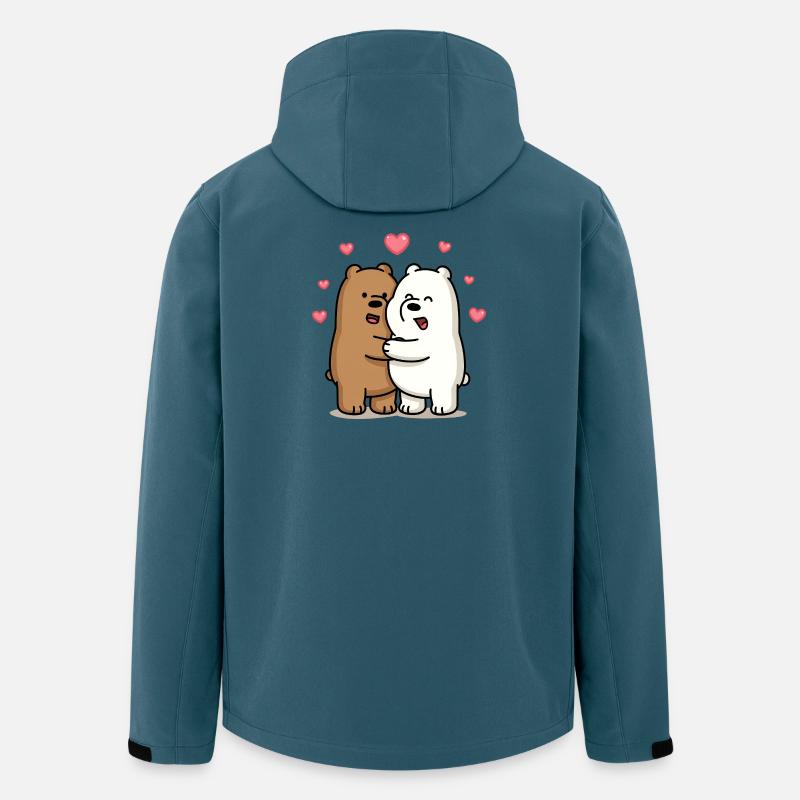 Umarmende Bären mit Herzchen - Recycelte Männer Softshell-Jacke von Stanley/Stella - Dunkles Petrol