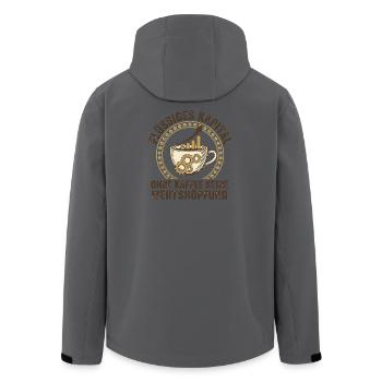 Liquid Capital Coffee - Office Humor - Men’s Recycled Softshell Jacket by Stanley/Stella - stargazer - Back - AI Model Male 185 light (185cm)