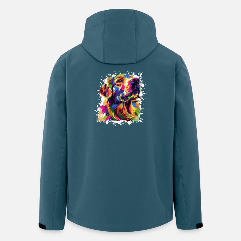 Graffiti d’art chien - Veste softshell homme en polyester recyclé Stanley/Stella - bleu pétrole foncé