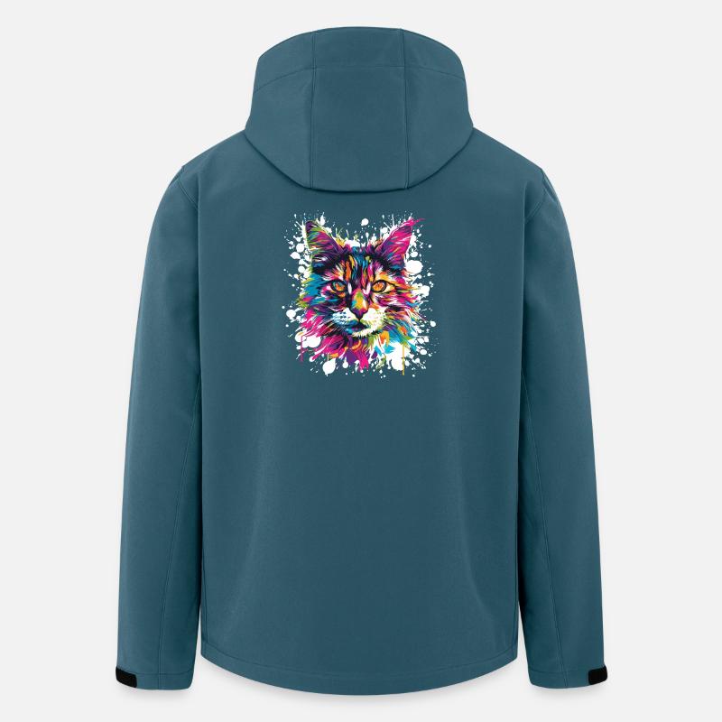 Katze Tier Art - Recycelte Männer Softshell-Jacke von Stanley/Stella - Dunkles Petrol