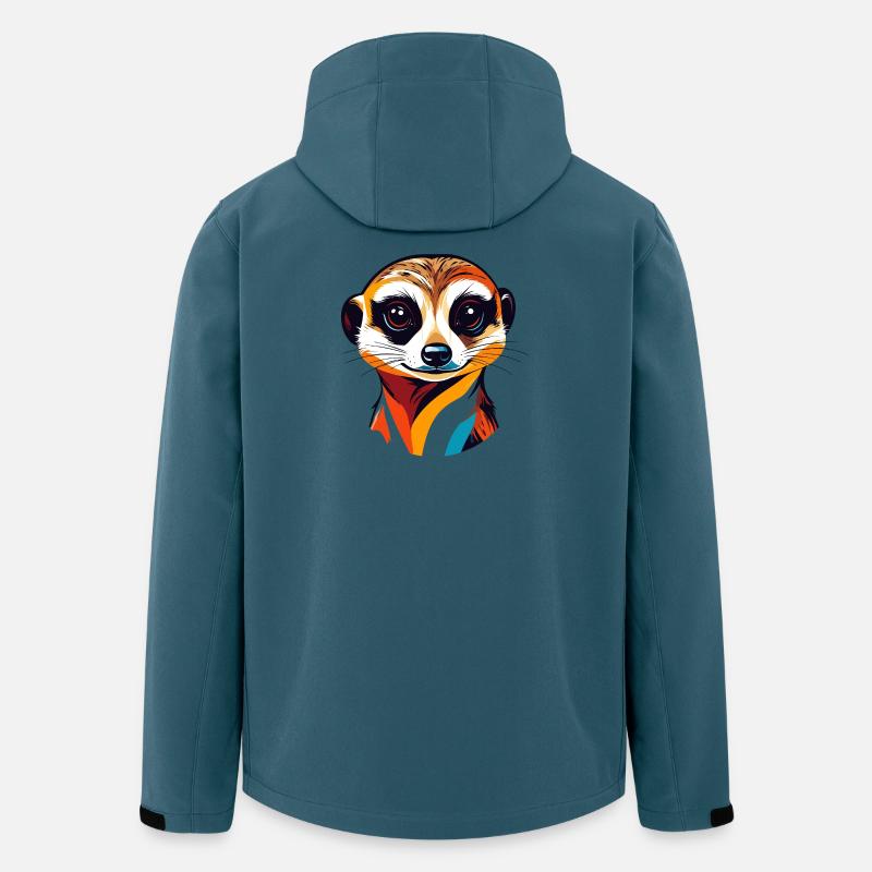 Bunter Erdmännchen Kopf Illustration - Recycelte Männer Softshell-Jacke von Stanley/Stella - Dunkles Petrol