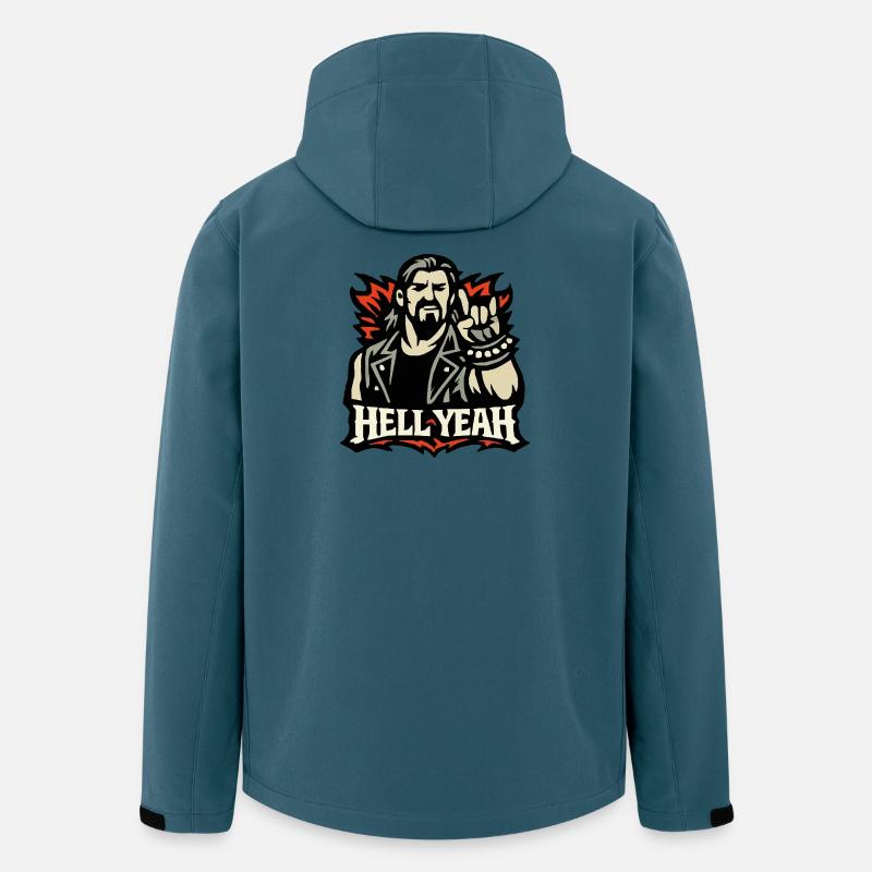 Hell Yeah Metal Zeichen Motiv - Recycelte Männer Softshell-Jacke von Stanley/Stella - Dunkles Petrol