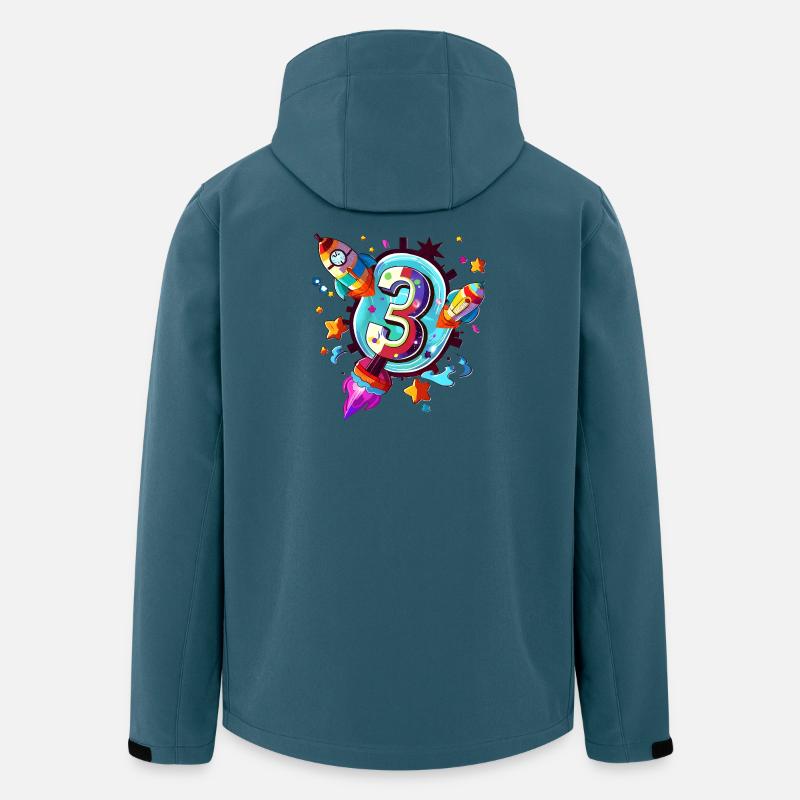 3rd Birthday Rocket Art - Men’s Recycled Softshell Jacket by Stanley/Stella - stargazer
