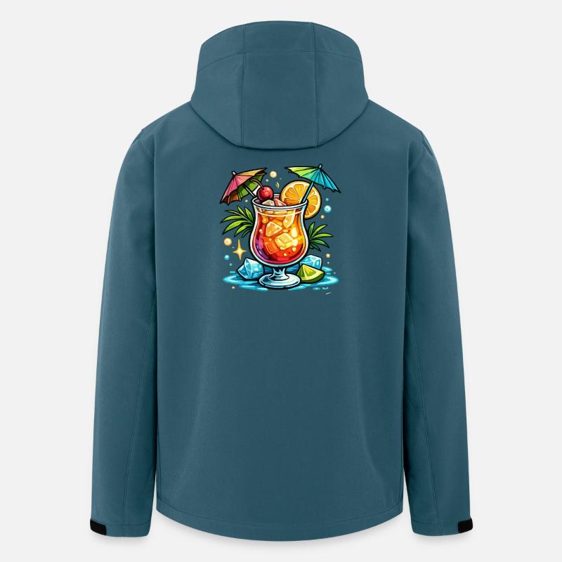 Tropischer Cocktail Popart - Recycelte Männer Softshell-Jacke von Stanley/Stella - Dunkles Petrol