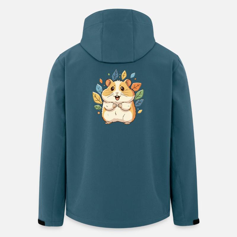 Kuscheliger Hamster mit Herbstblättern - Recycelte Männer Softshell-Jacke von Stanley/Stella - Dunkles Petrol