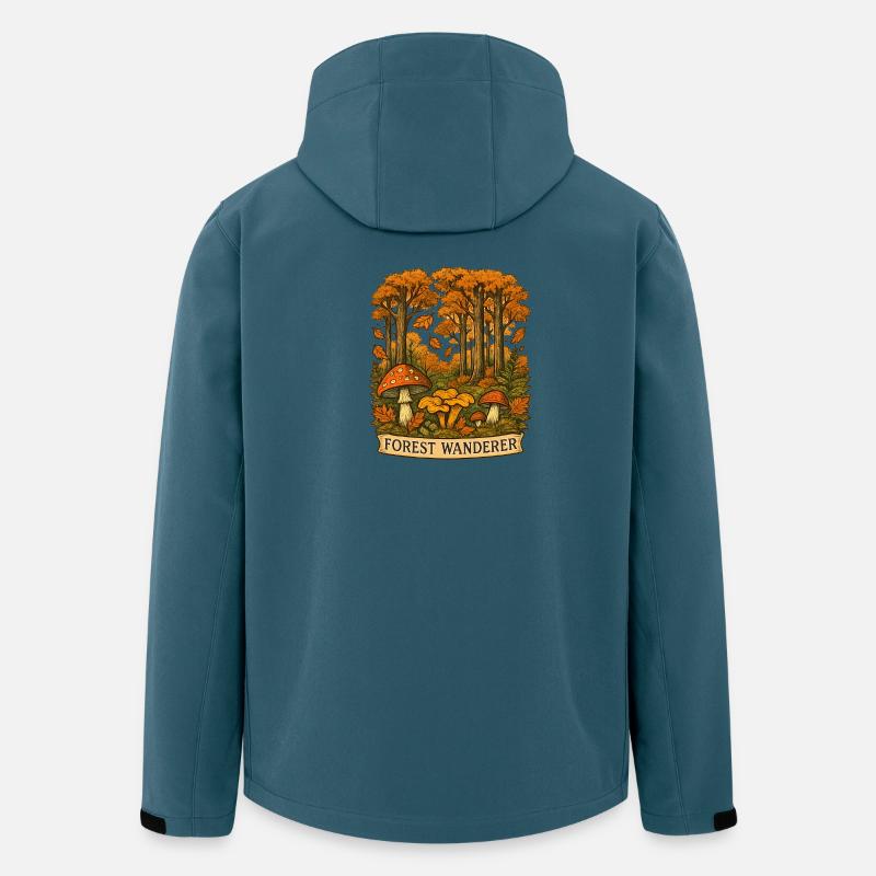 Sentier d’automne des randonneurs forestiers - Veste softshell homme en polyester recyclé Stanley/Stella - bleu pétrole foncé